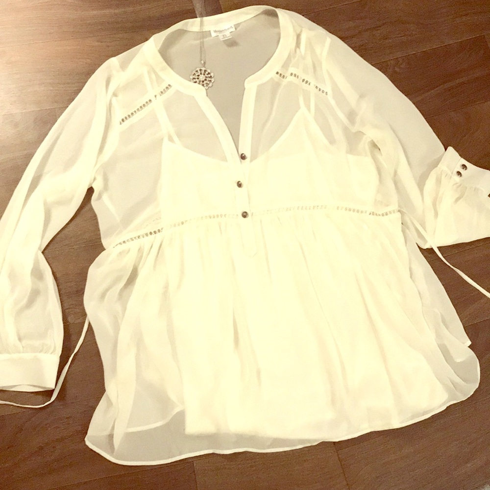 Soft white Flowy maternity top